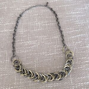 Marlyn Schiff Chain Necklace 2 tone statement piece